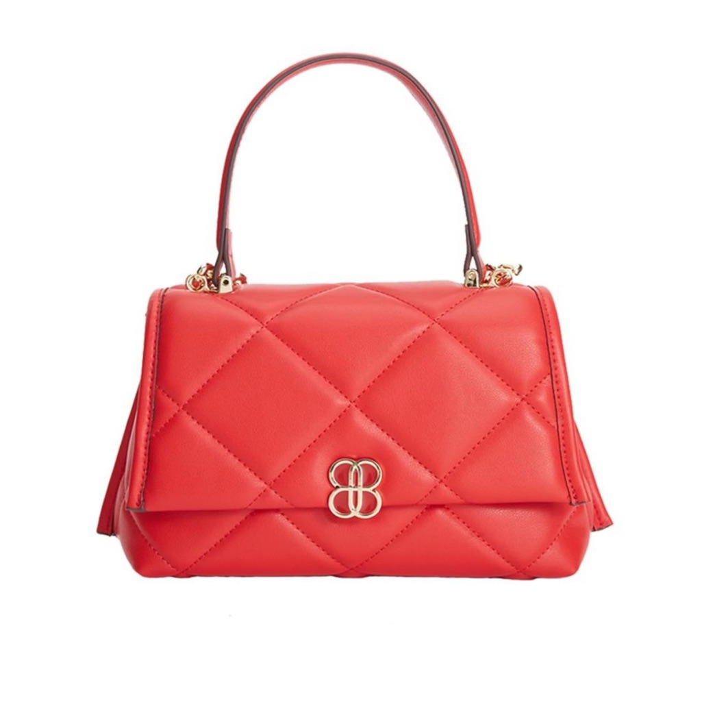 New Boyatu W/ Dust Bag Elegant Red Quilted Satchel